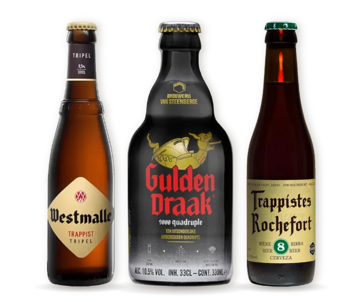 Westmalle Tripel, Gulden Draak 9000 y Rochefort 8