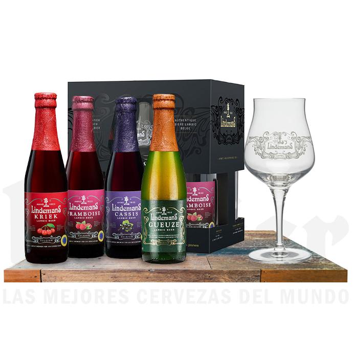 Pack Lindemans (4+copa) (Clásico: Kriek, Framboise, Cassis y Gueuze)