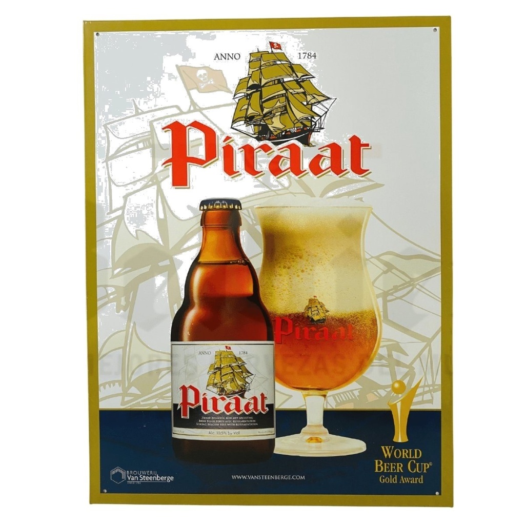 Cartel metálico Piraat rectangular