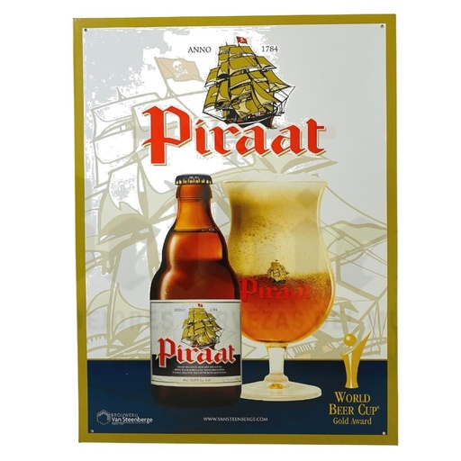 Cartel metálico Piraat rectangular