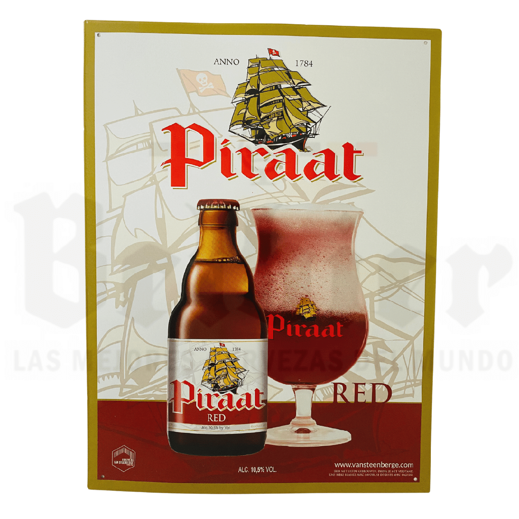 Cartel metálico Piraat Red