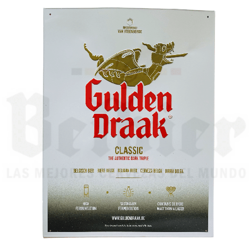 Cartel metálico Gulden Draak Grande