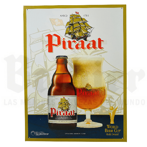 Cartel metálico Piraat rectangular