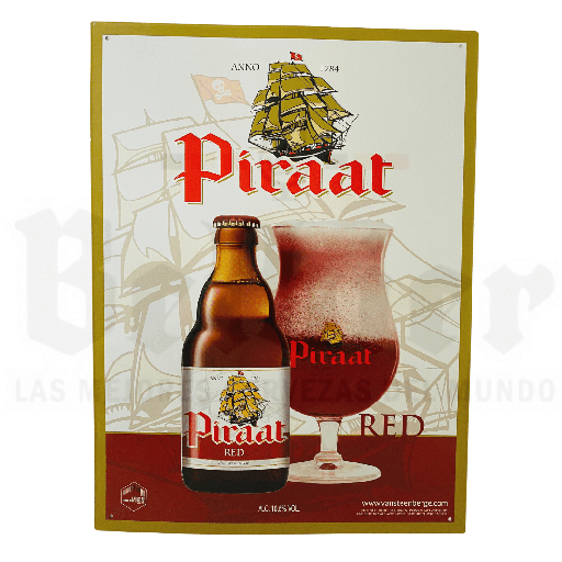 Cartel metálico Piraat Red